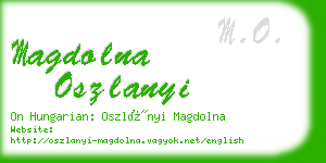 magdolna oszlanyi business card